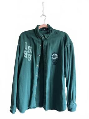 ASOS Soft Green Graphic Button Up Mens M